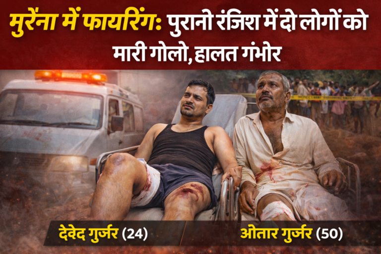 मुरैना में फायरिंग: पुरानी रंजिश में दो लोगों को मारी गोली, हालत गंभीर
